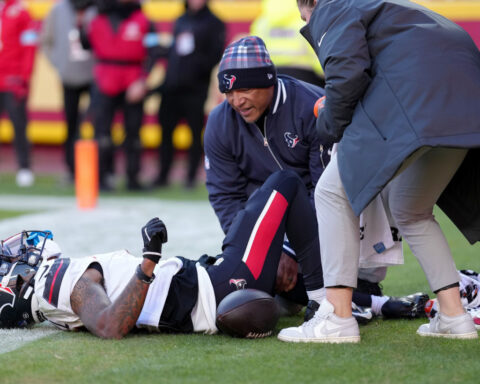 Houston Texans wide receiver Tank Dell suffered dislocated knee, a torn ACL and other damage, head coach DeMeco Ryans said