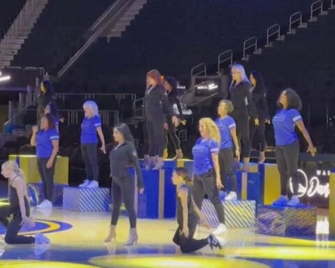 Golden State Warriors dance team preparing for Christmas Day halftime show