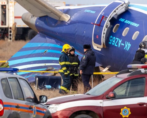 Video shows moment plane crashes in Kazakhstan