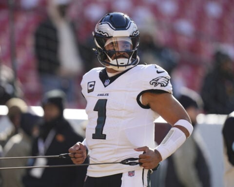 Injured Philadelphia Eagles quarterback Jalen Hurts won't play Sunday against Dallas