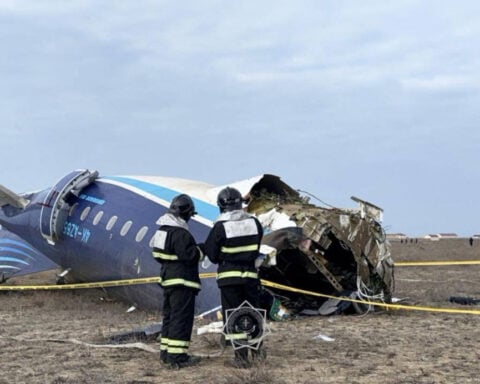 Azerbaijan's president says plane that crashed was shot at from Russia