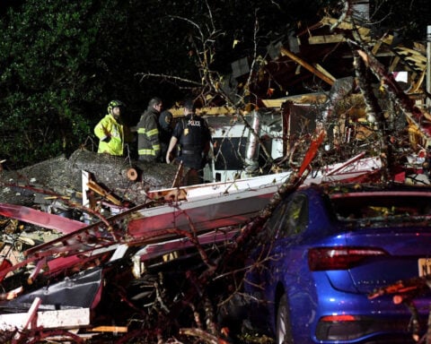 At least 4 people have died as severe weather threat moves east after tornado-spawning storms pummeled Texas and Mississippi