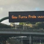 Unauthorized message appears on Moanalua Freeway sign