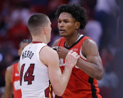Amen Thompson suspended 2 games, Terry Rozier suspended 1 game for roles in Rockets-Heat fight