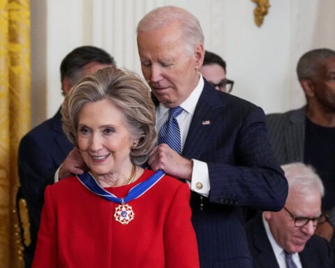 Biden awards Presidential Medal of Freedom to Hillary Clinton, Michael J. Fox, Denzel Washington