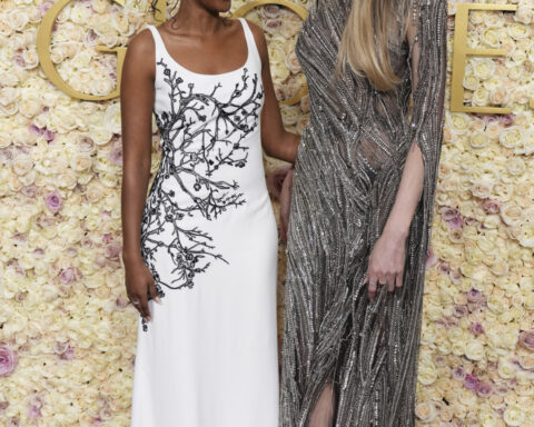 Golden Globes Fashion: Ariana Grande eschews Glinda pink for pale yellow (brick road) silk