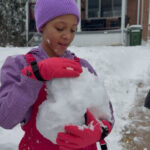 While others see snow, this girl sees opportunity