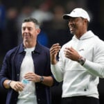 Tiger Woods and Rory McIlroy watch on as The Bay Golf Club wins opening match of high-tech indoor TGL golf league