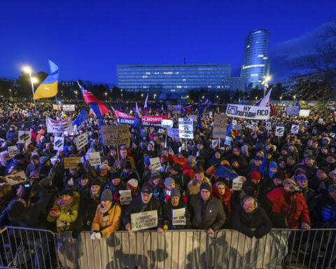 Thousands rally across Slovakia to protest prime minister's pro-Russia policies