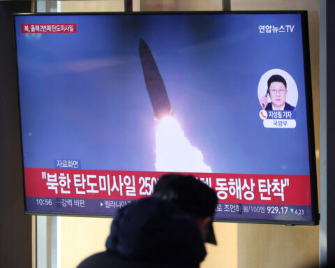 North Korea fires short-range missiles ahead of Trump return