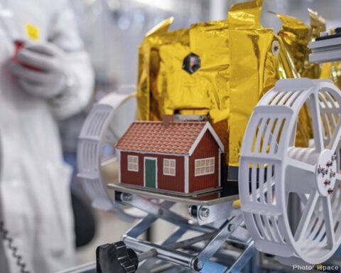 A Swedish artist's model house could soon find a permanent home on the moon