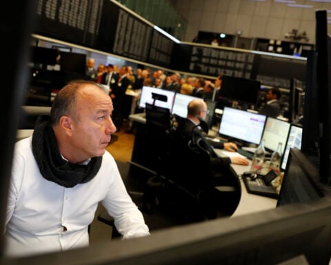 European shares advance as bond yields ease; soft inflation powers UK stocks