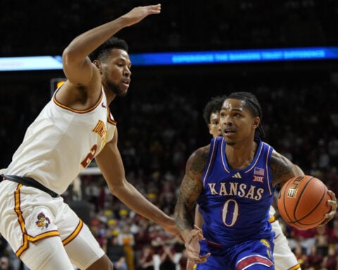 Curtis Jones scores 25 points in rare start to lead No. 2 Iowa St to 74-57 win over No. 9 Kansas
