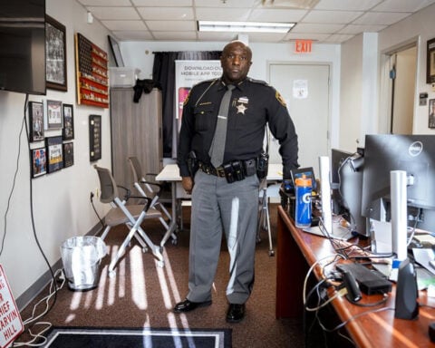 To counter gun violence, he recruits police from the communities most afflicted