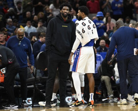 Sixers center Joel Embiid to miss upcoming road trip with swelling in his left knee