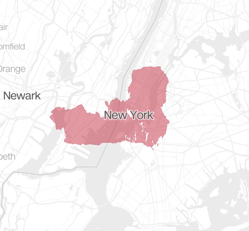 Compare the size of the Palisades and Eaton wildfires to where you live