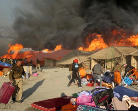 Fire at India's Maha Kumbh Mela festival contained, no one injured