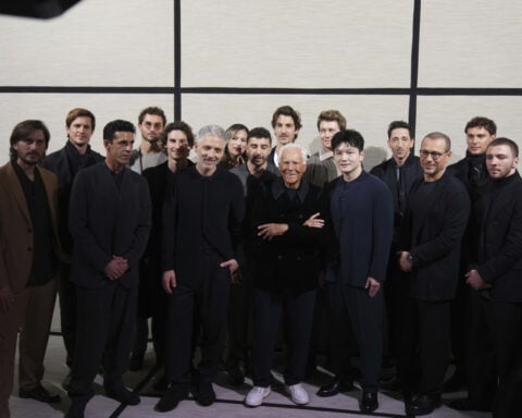 Giorgio Armani shines at Milan Fashion Week with shimmering menswear collection