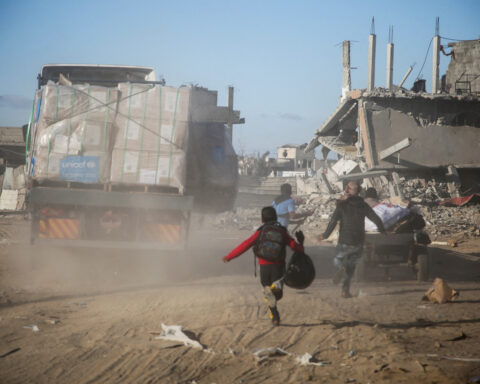 UN chief says 630 aid trucks entered Gaza on first day of ceasefire