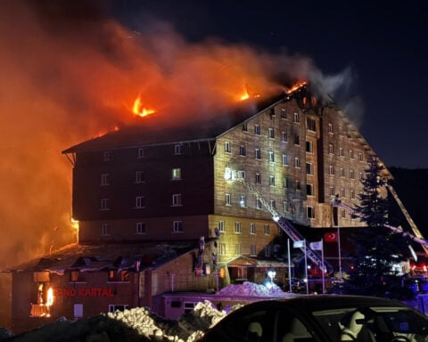 At least 10 dead, 32 injured in a hotel fire at a ski resort in northwestern Turkey