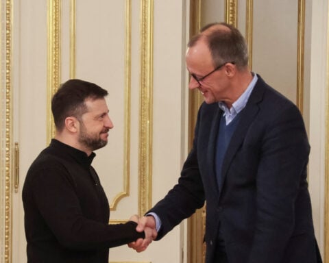 Ukraine's Zelenskiy meets German opposition leader Merz