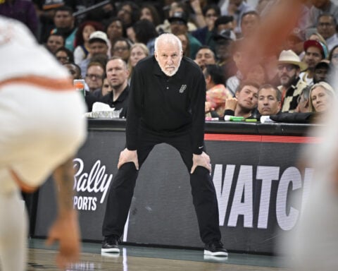 Spurs-Pacers games in Paris have a notable absence, with Gregg Popovich recovering at home