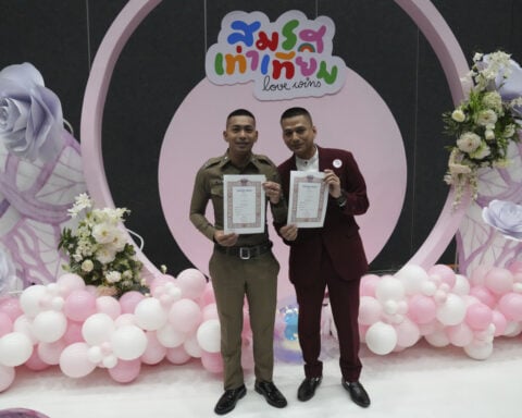 LGBTQ+ couples in Thailand register their marriages on the first day of law giving them equal status