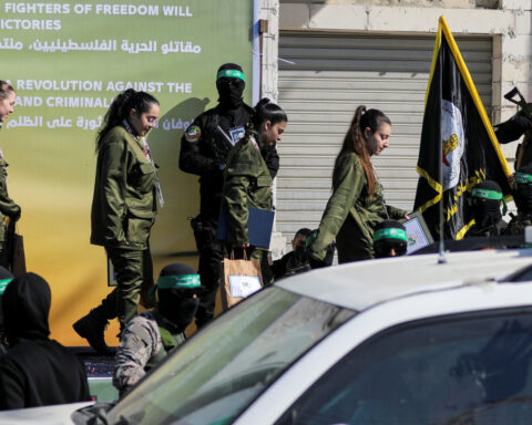 The four female Israeli soldiers released by Hamas