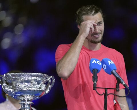 Names of Australian Open runner-up Zverev's past accusers shouted out during trophy ceremony