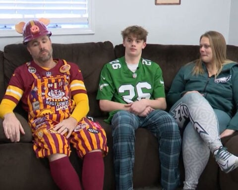 A Eagles-Commanders divided household uses their rivalry to help out the community