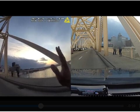 LMPD calls woman an 'angel' after stopping man from jumping off 2nd Street Bridge
