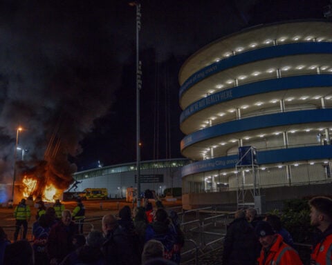 Fire breaks out at kiosk outside Man City's stadium before Champions League game