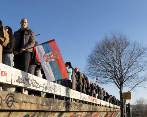 Protesters block bridges in Serbia's Novi Sad over November train disaster
