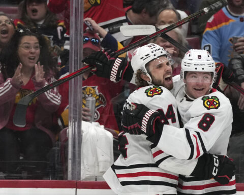 A Blackhawks record: Landon Slaggert scores 7 seconds into a game against Florida