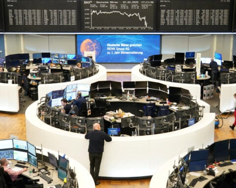 European shares end lower as trade war worries spike; automakers slide