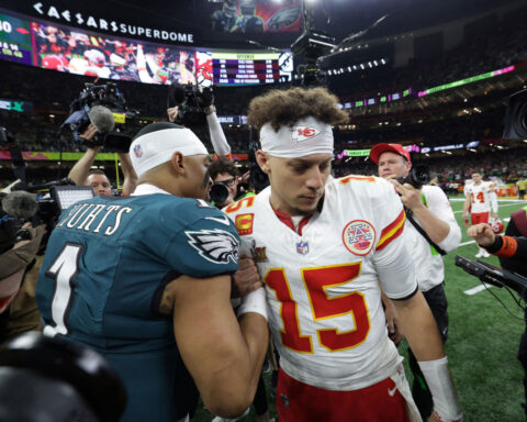 Super Bowl MVP Jalen Hurts stands atop the highest mountaintop after a long journey