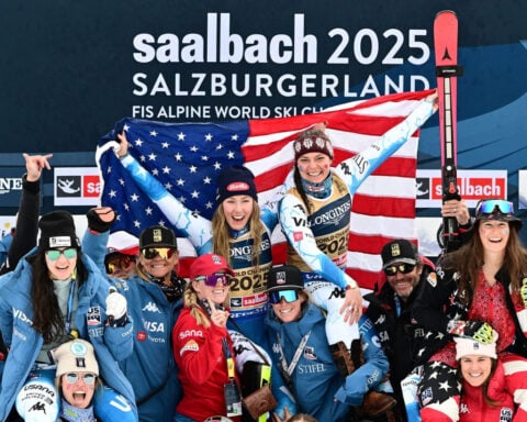 Mikaela Shiffrin wins record-tying 15th world championships medal with victory in team combined event