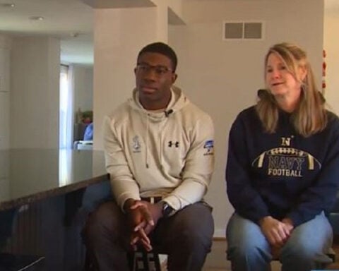 Family celebrates son, high school graduate playing football with Navy