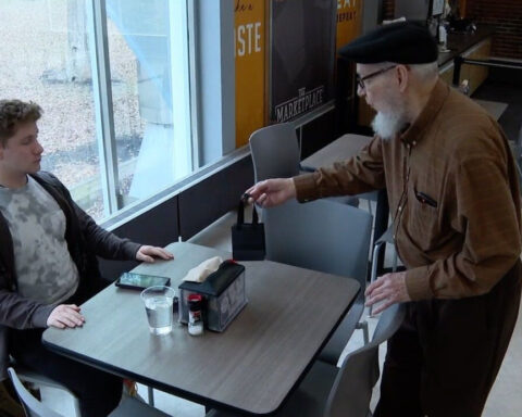 Senior citizens give away gift cards and life advice at Anderson University
