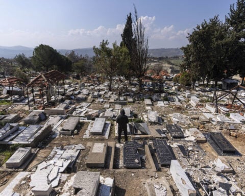 Border town's residents rebuild in south Lebanon as Hezbollah leader calls for Israeli withdrawal