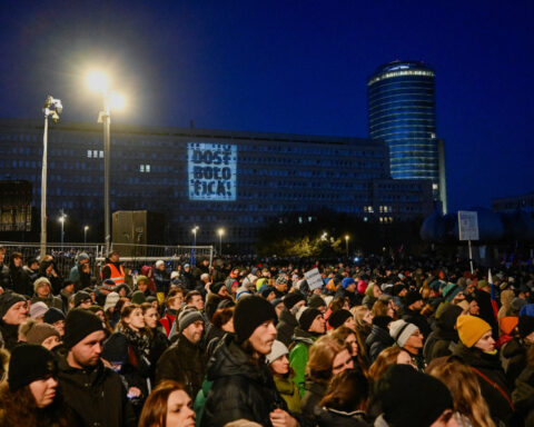 Slovaks keep up protests against Fico and mark anniversary of journalist's murder