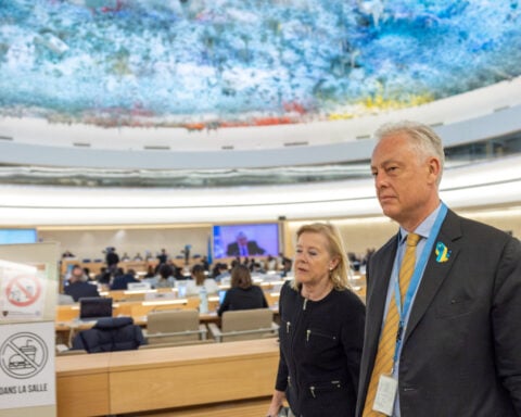 Dozens of delegates walk out of Russia's speech to UN rights council