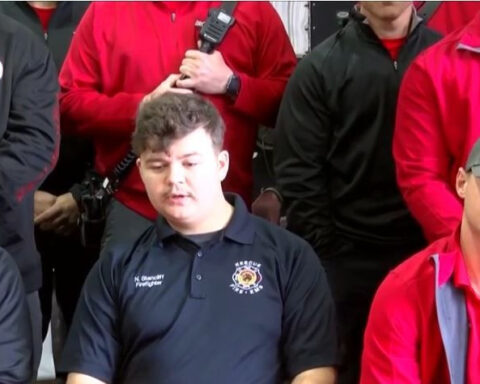 Firefighters badly injured when burning wall fell on them share their stories of survival