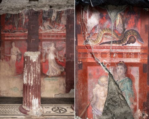 Newly discovered Pompeii frieze shows wild Bacchanalian rituals