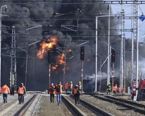 Freight train derails in Czech Republic, causing major chemical fire