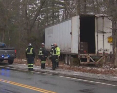 Tractor-trailer driver escapes police after chase, crash