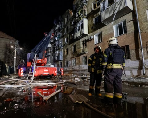 Drone hits apartment building in Ukraine's Kharkiv, injures seven, mayor says