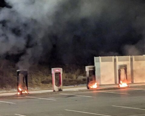 Tesla charging stations intentionally set on fire, investigators believe