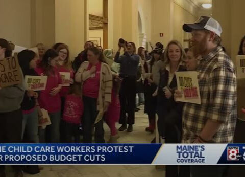 More than 200 child care providers skip work to protest program cuts