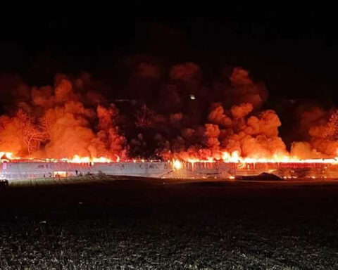 600-foot chicken barn collapses after massive fire
